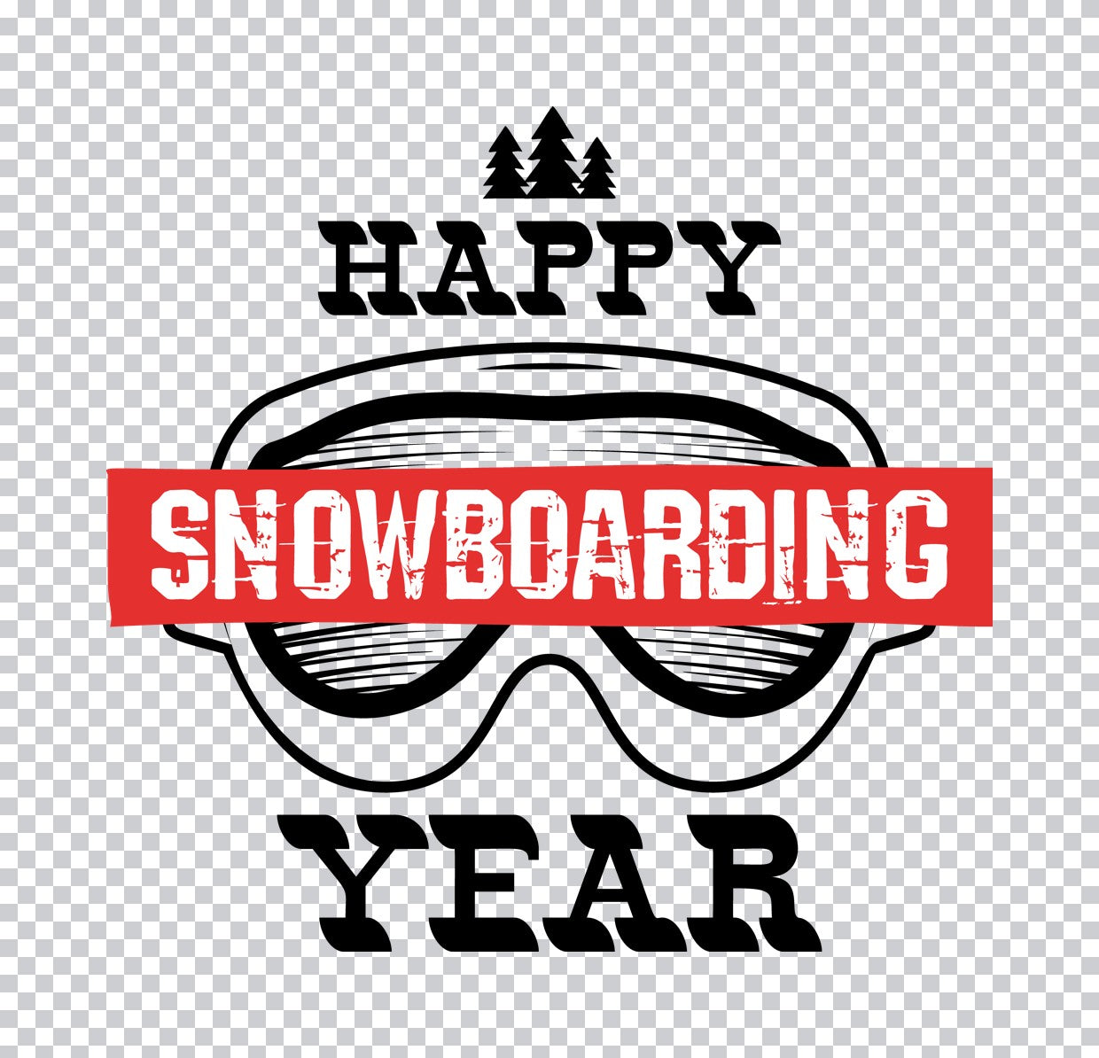 Happy Snowboarding Year DTF Transfer