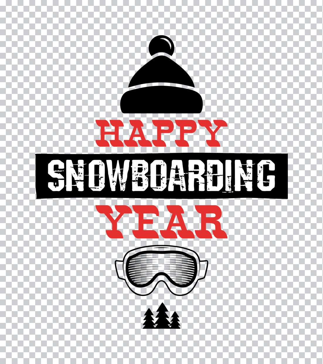 Happy Snowboarding Year Winter DTF Transfer