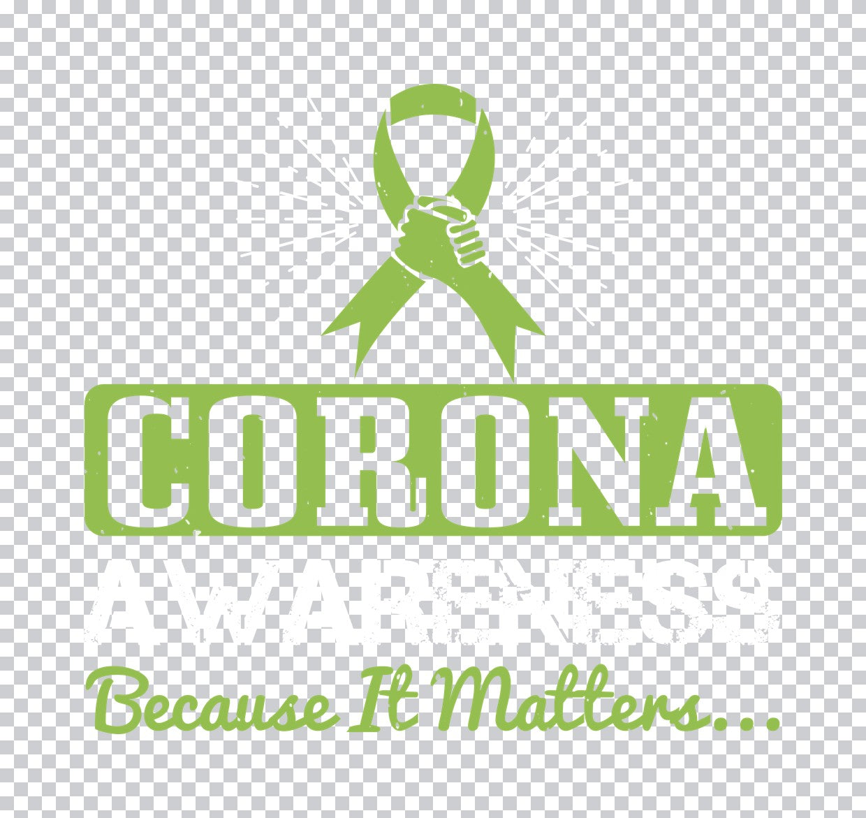 Corona Awareness Ribbon DTF Transfer