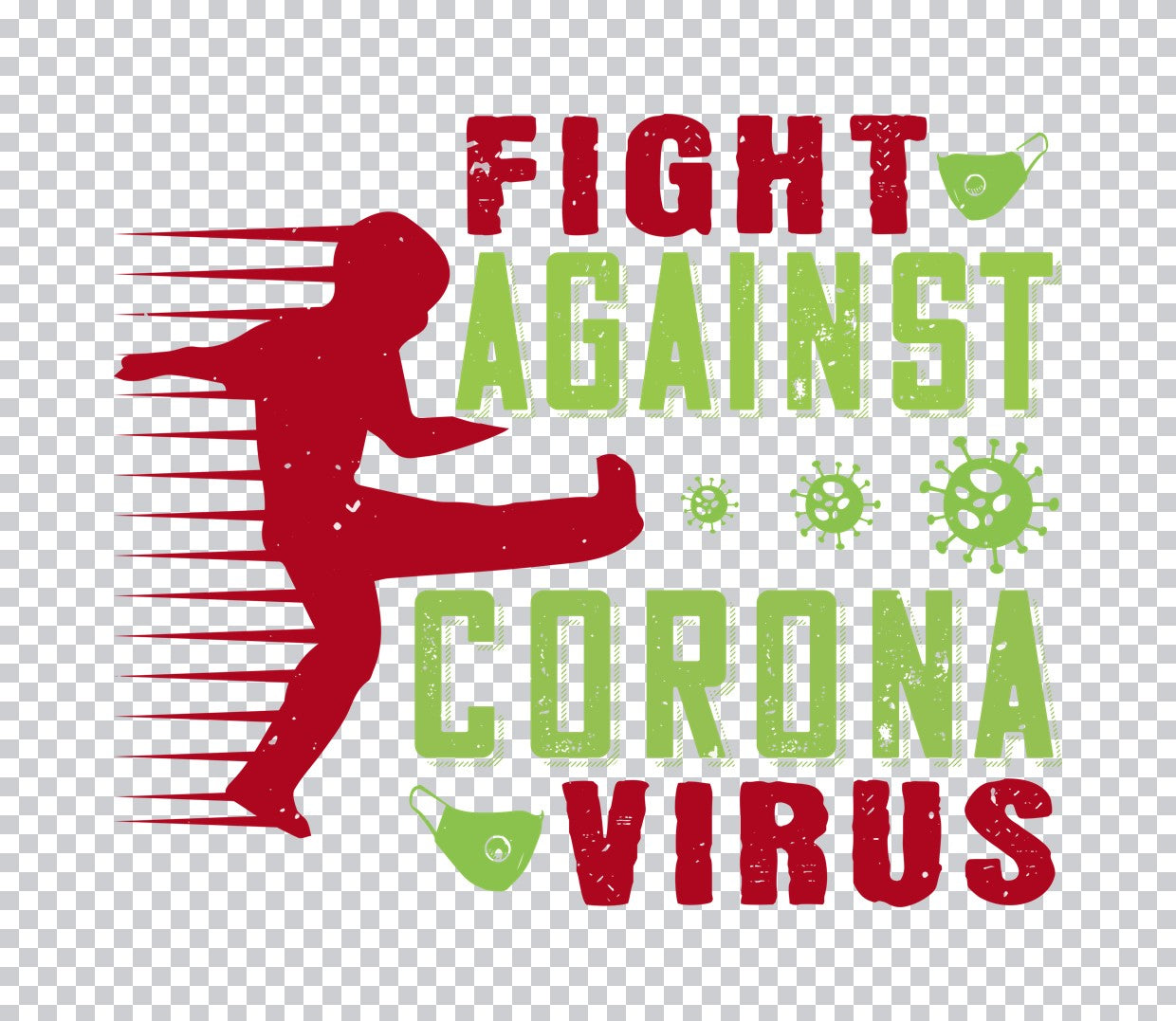 Fight Against Coronavirus Martial Arts DTF Transfer