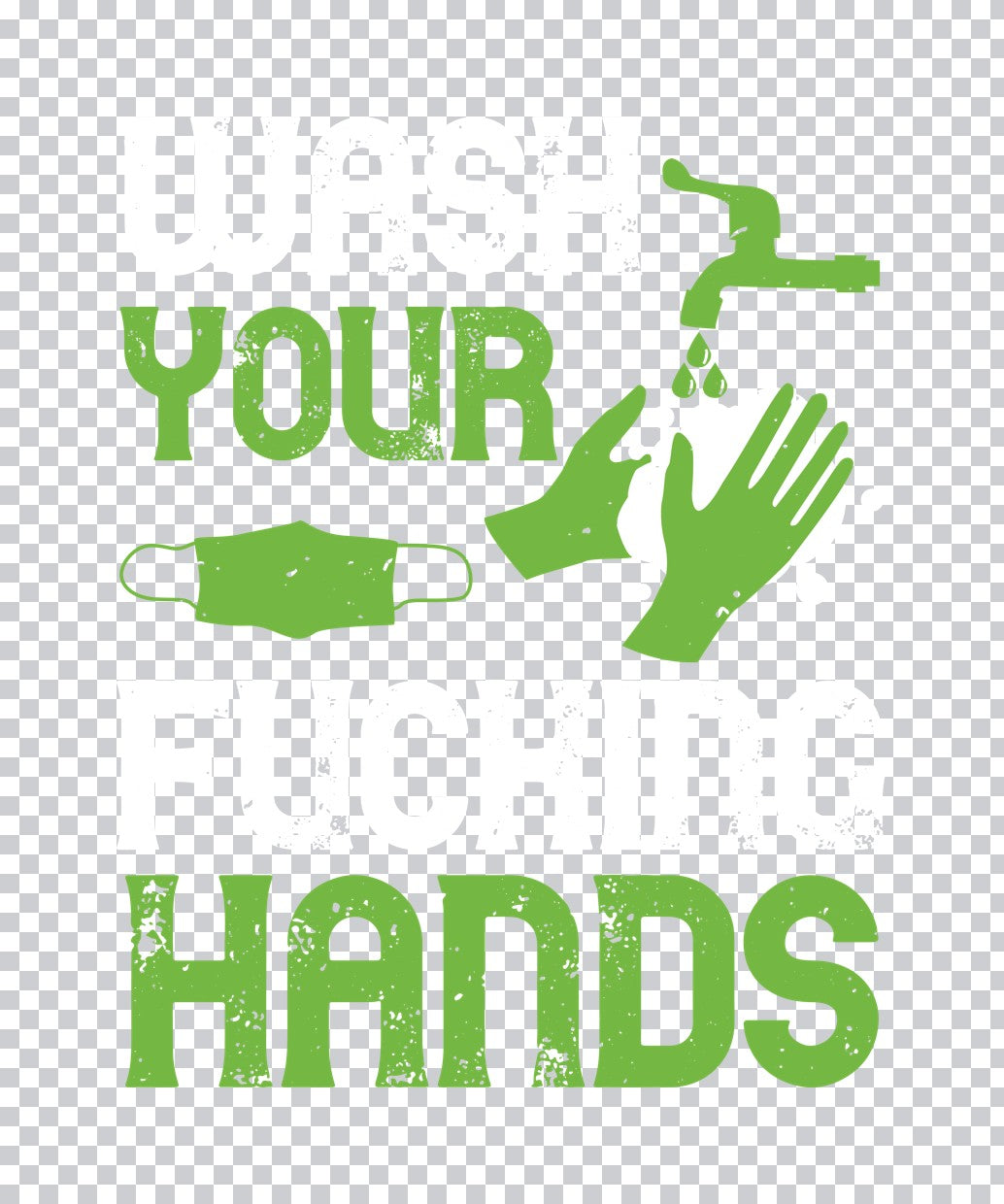 Wash Your Hands Hygiene DTF Transfer