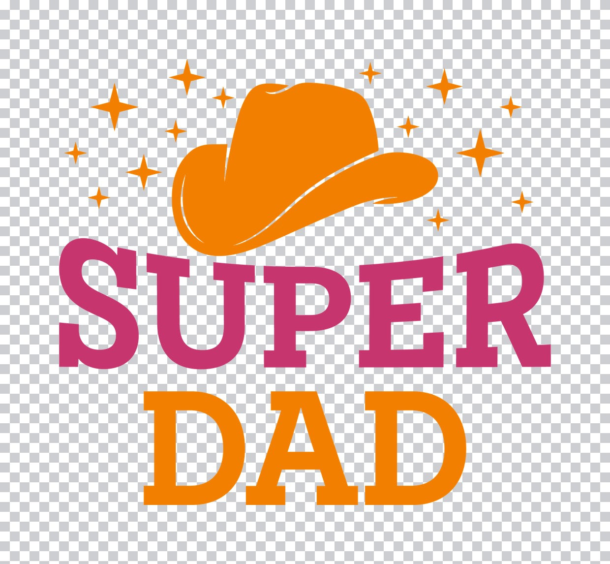 Super Dad Cowboy Hat DTF Transfer