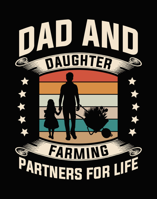 Dad And Daughter Farming Partners DTF Transfer