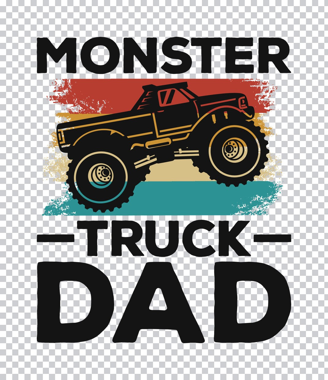 Monster Truck Dad Retro Graphic DTF Transfer