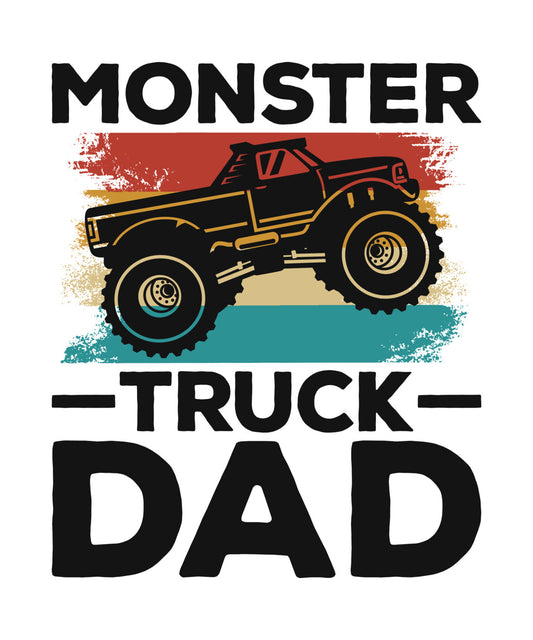 Monster Truck Dad Retro Graphic DTF Transfer