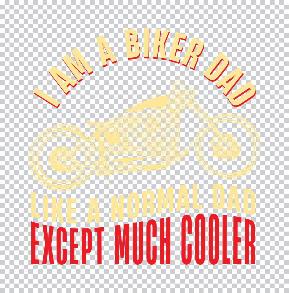 Biker Dad Cooler Than Normal DTF Transfer