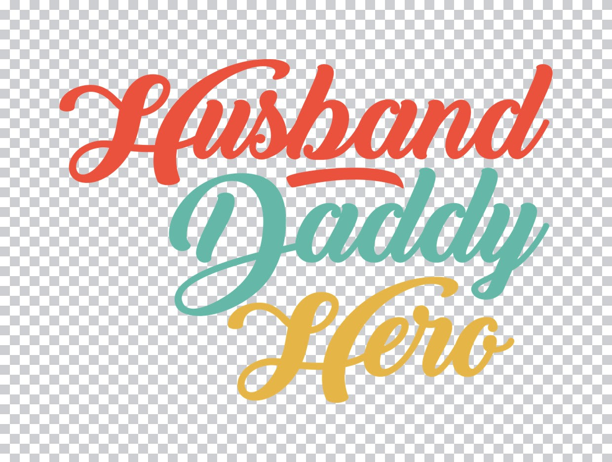Husband Daddy Hero Retro Text DTF Transfer
