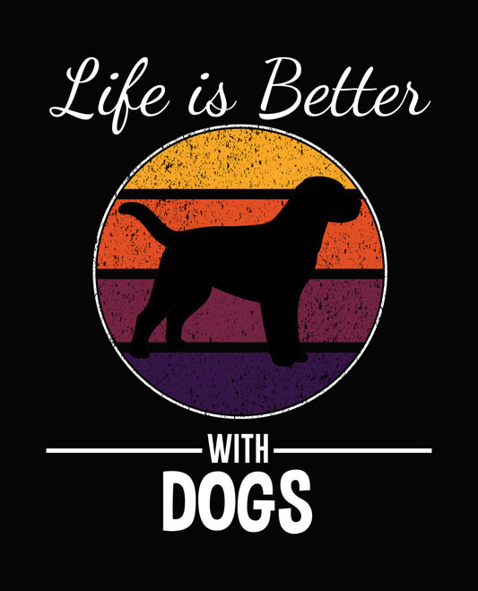 Vintage Sunset Dog Silhouette DTF Transfer