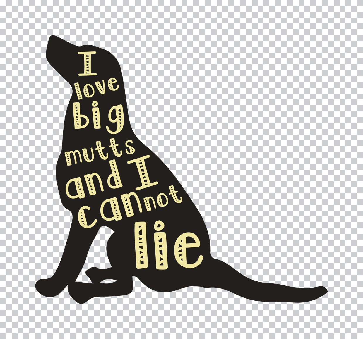 I Love Big Mutts Dog Silhouette DTF Transfer