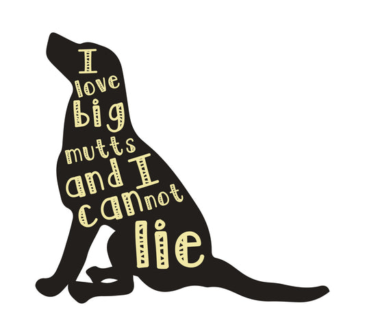 I Love Big Mutts Dog Silhouette DTF Transfer