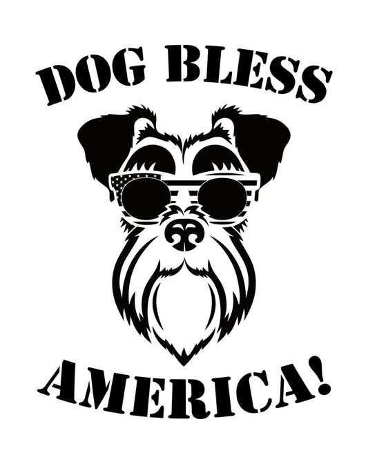 Dog Bless America Patriotic Schnauzer DTF Transfer