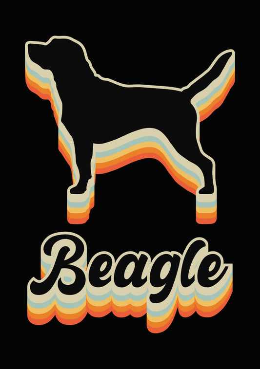 Retro Beagle Silhouette DTF Transfer