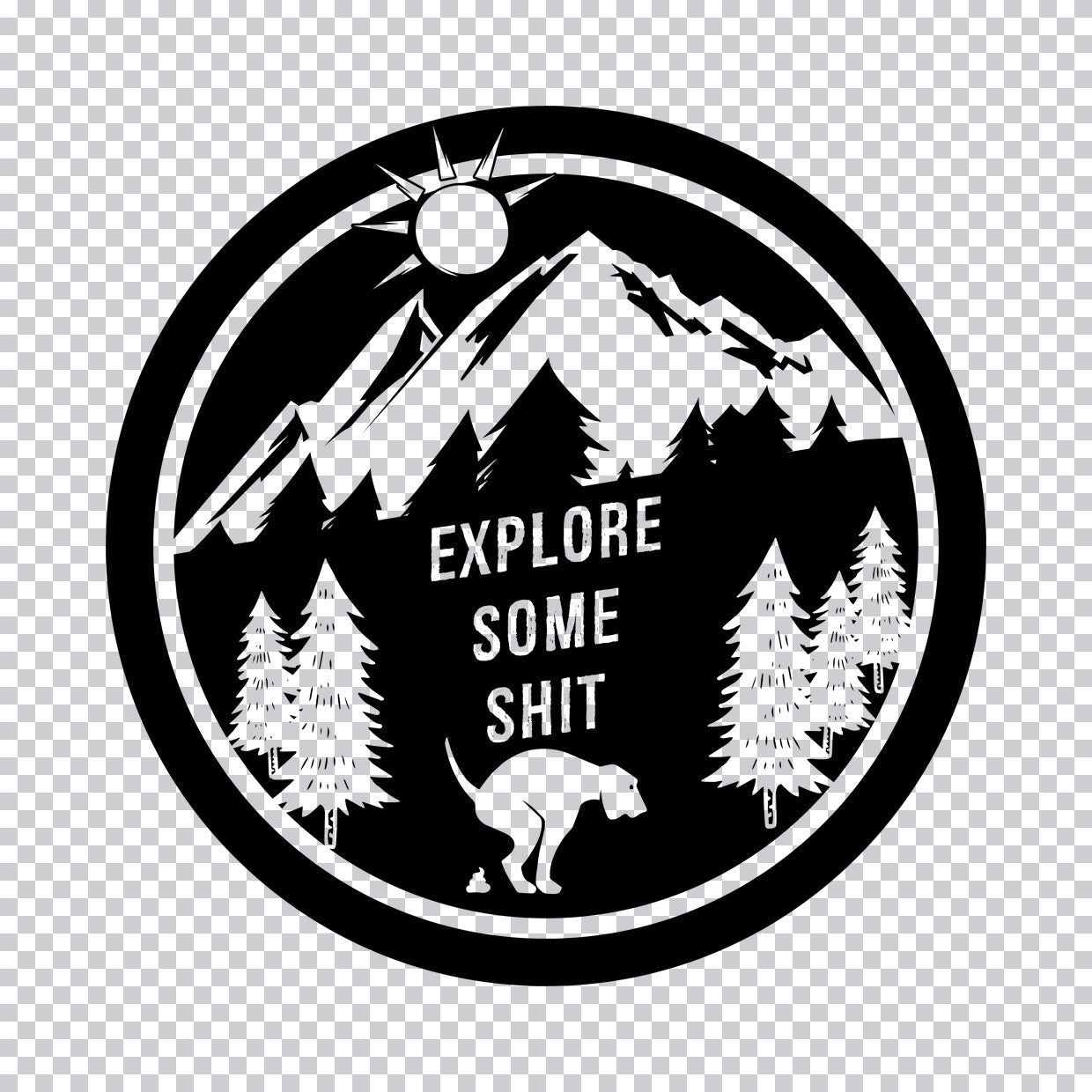 Explore Some Shit Dog Hiking DTF Transfer