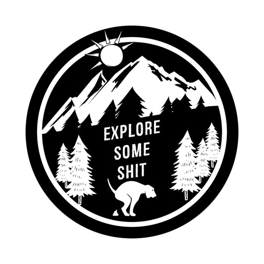 Explore Some Shit Dog Hiking DTF Transfer