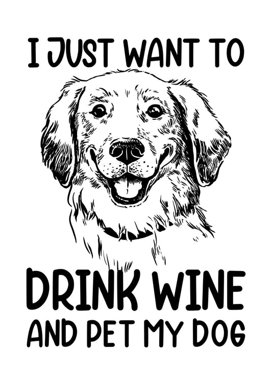 Wine and Dog Lover DTF Transfer