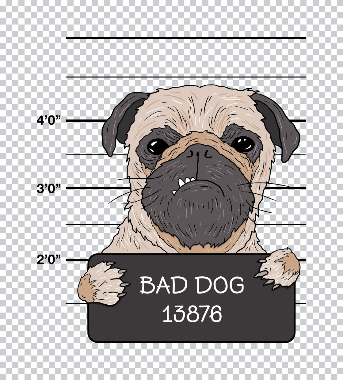 Bad Dog Mugshot DTF Transfer