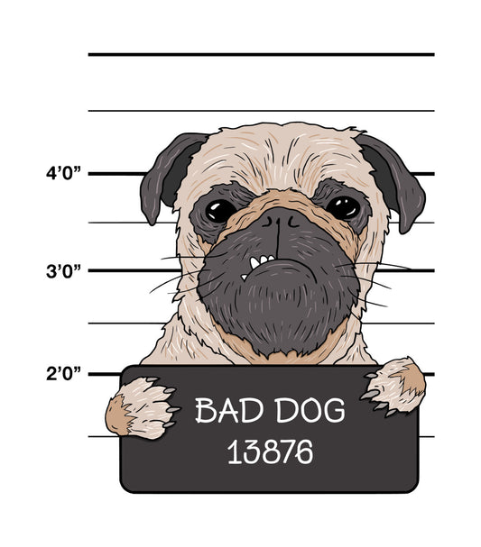 Bad Dog Mugshot DTF Transfer
