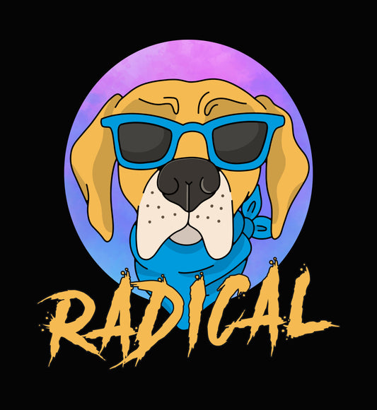 Radical Dog With Sunglasses DTF Transfer