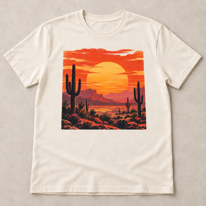 10x10 DTF transfer placement example on an ivory T-shirt; apparel not included