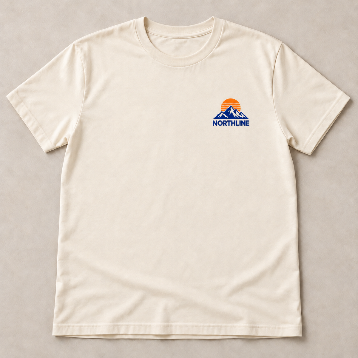 3x3 DTF transfer placement example on an ivory T-shirt; apparel not included