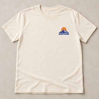 3x3 DTF transfer placement example on an ivory T-shirt; apparel not included