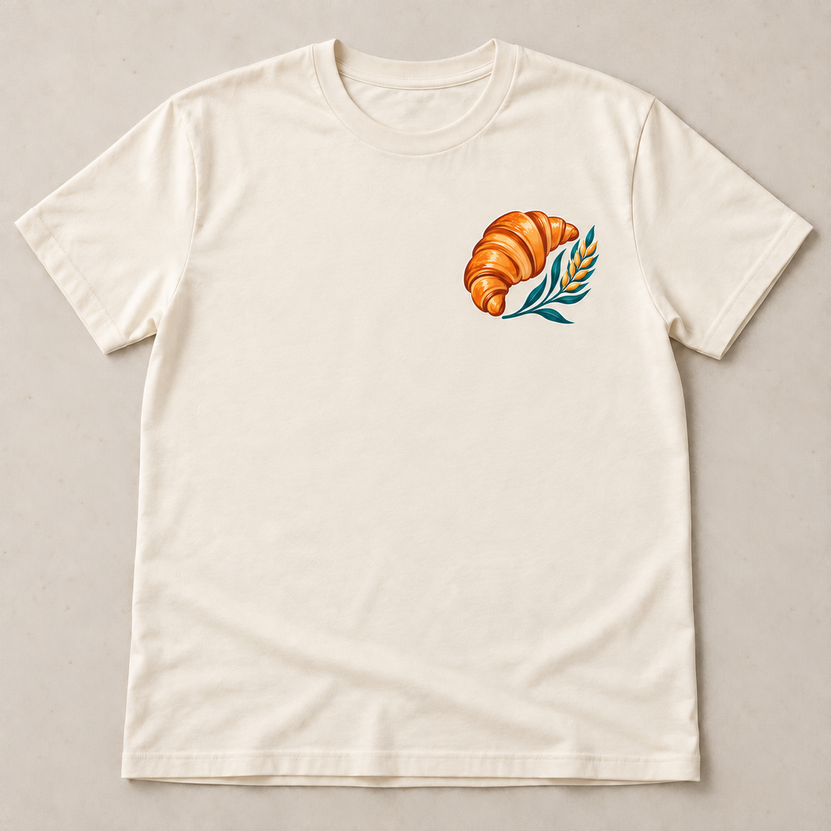 4x4 DTF transfer placement example on an ivory T-shirt; apparel not included