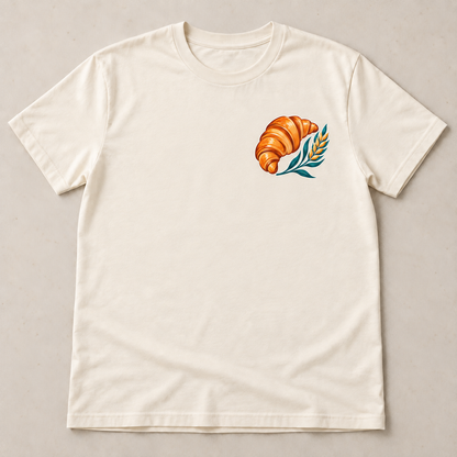 4x4 DTF transfer placement example on an ivory T-shirt; apparel not included