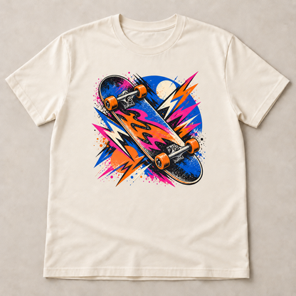 8x8 DTF transfer placement example on an ivory T-shirt; apparel not included