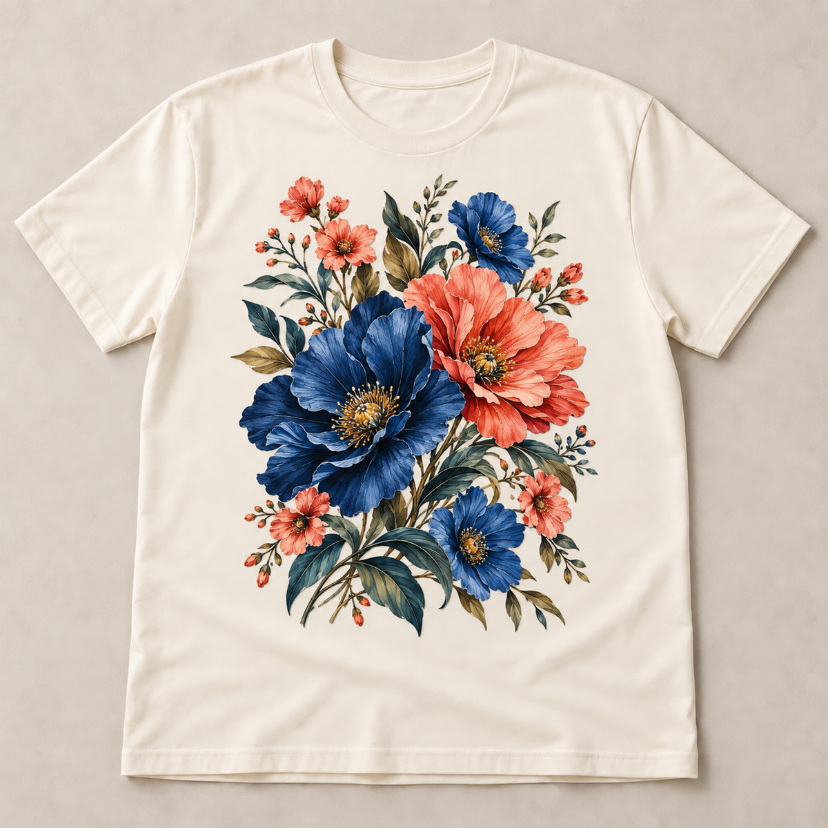 9x11 DTF transfer placement example on an ivory T-shirt; apparel not included