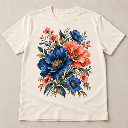 9x11 DTF transfer placement example on an ivory T-shirt; apparel not included