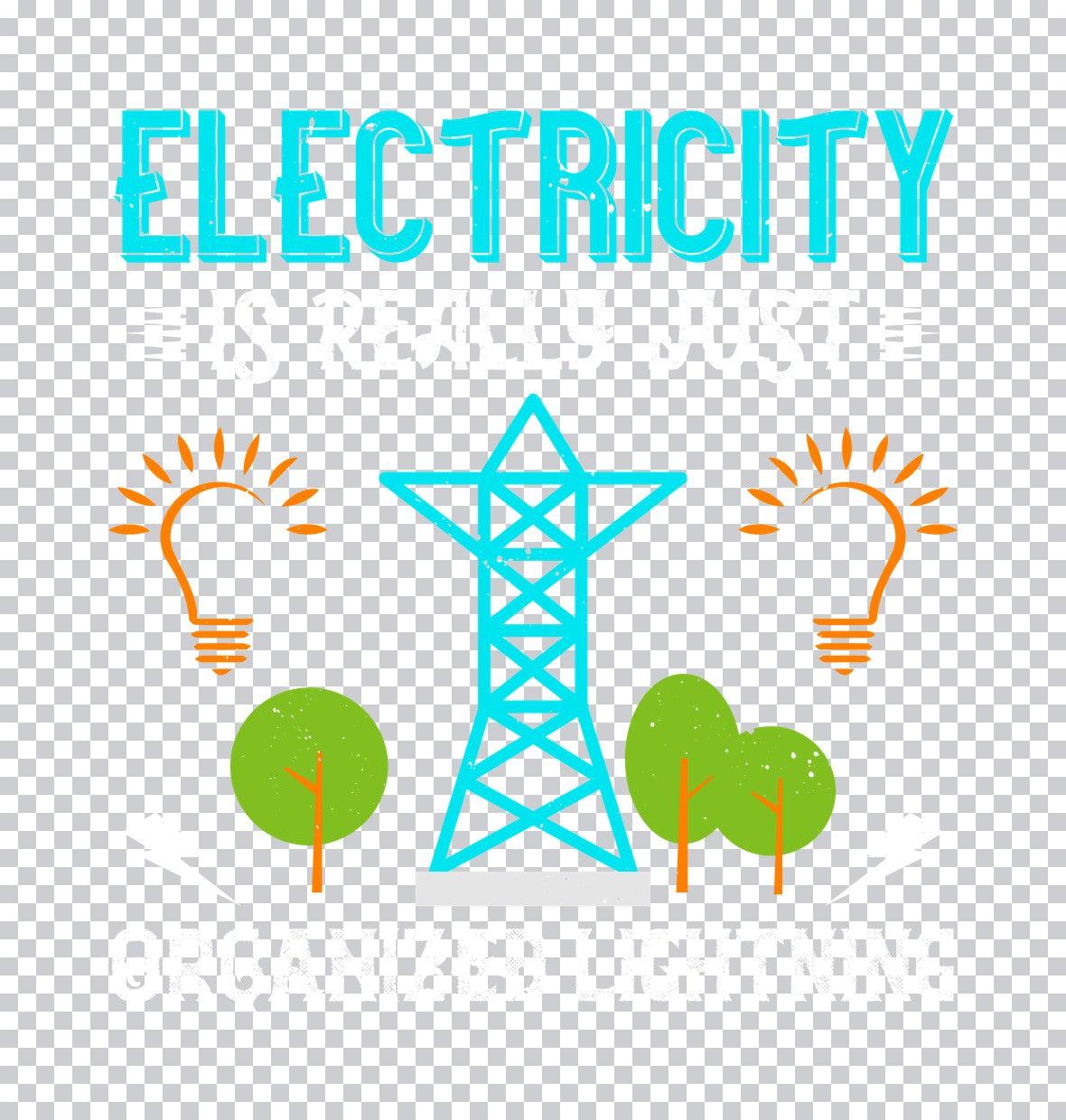 Power Grid Lightbulb Graphic DTF Transfer
