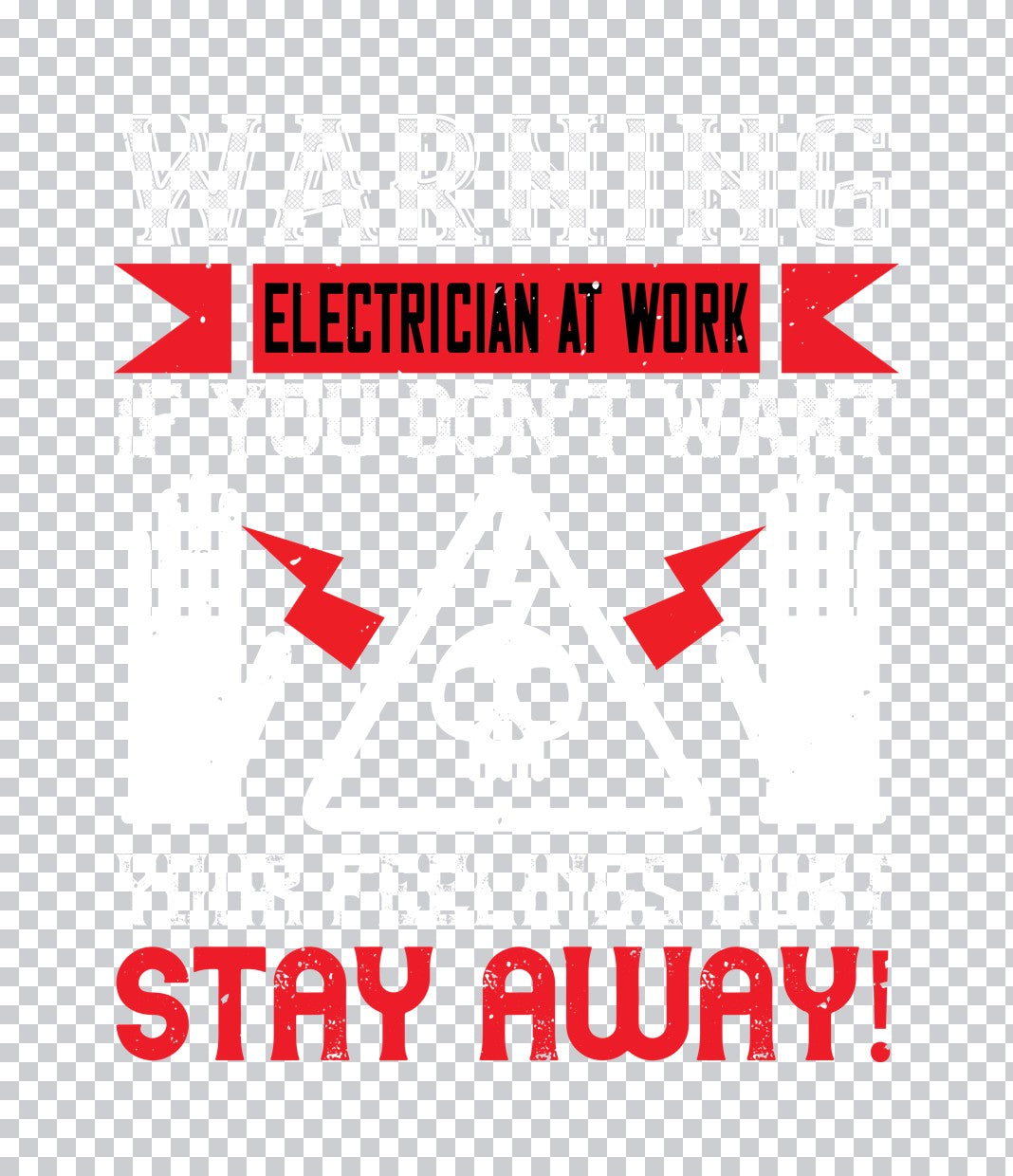 Warning Electrician At Work DTF Transfer