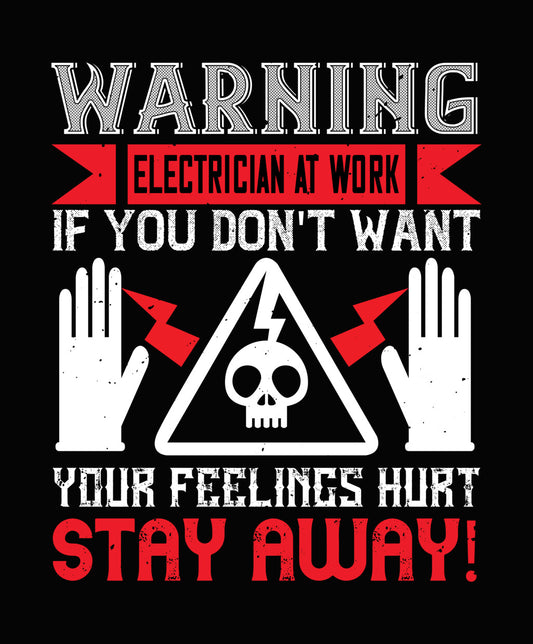 Warning Electrician At Work DTF Transfer