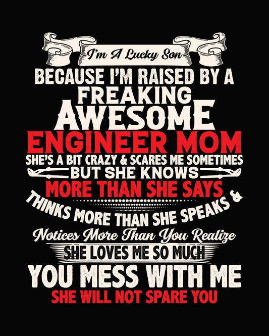 Freaking Awesome Engineer Mom DTF Transfer