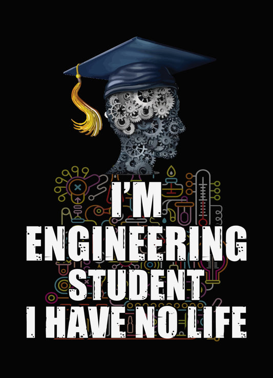 Engineering Student Brain Gears DTF Transfer