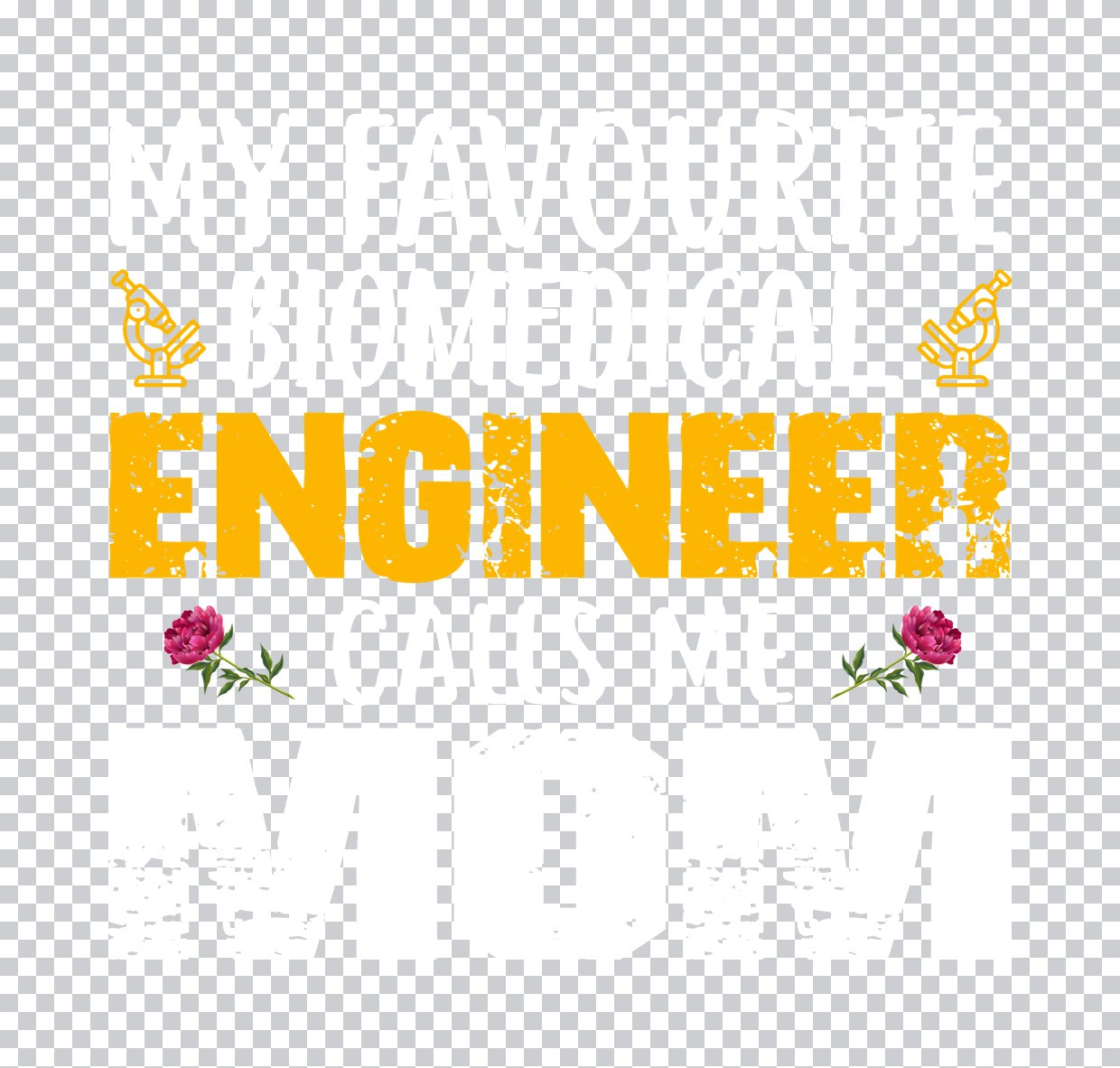 Floral Microscope Engineer DTF Transfer