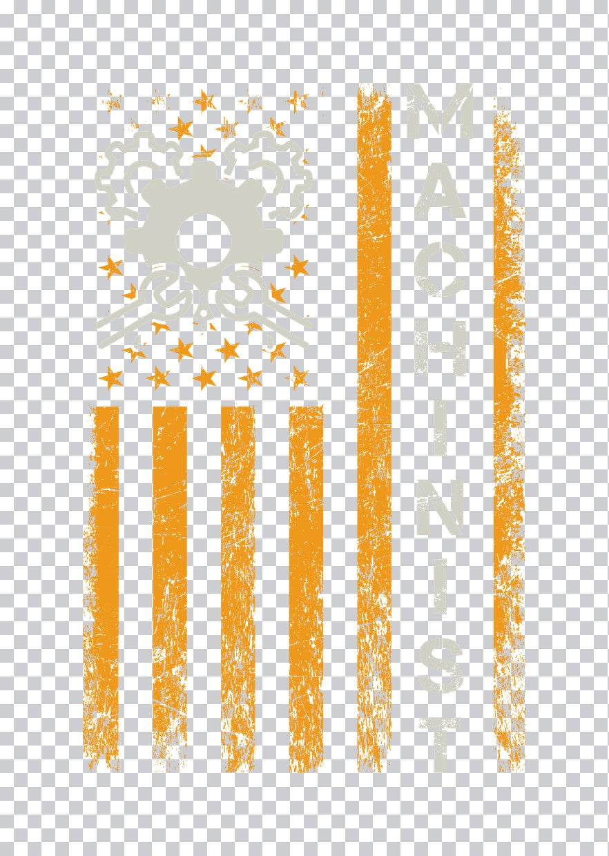 Machinist American Flag Gear DTF Transfer