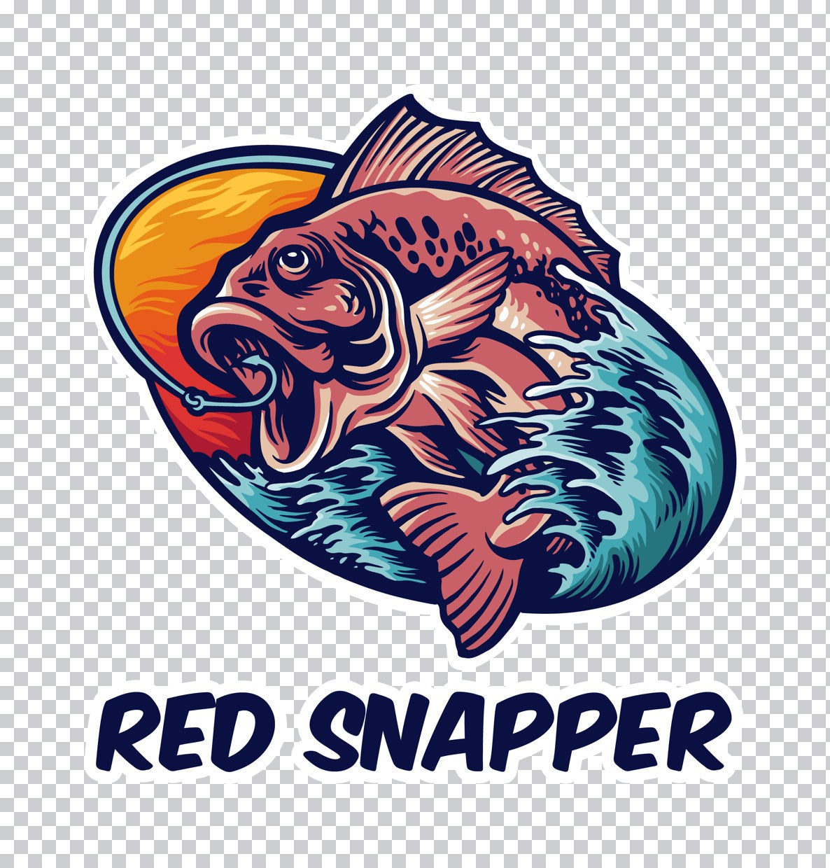 Red Snapper Sunset Fishing DTF Transfer