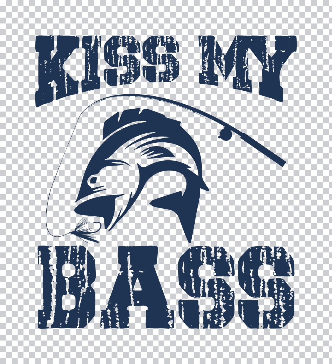 Kiss My Bass Fishing DTF Transfer