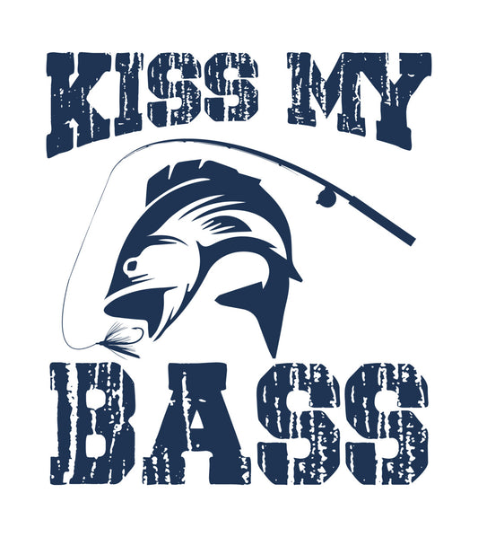 Kiss My Bass Fishing DTF Transfer
