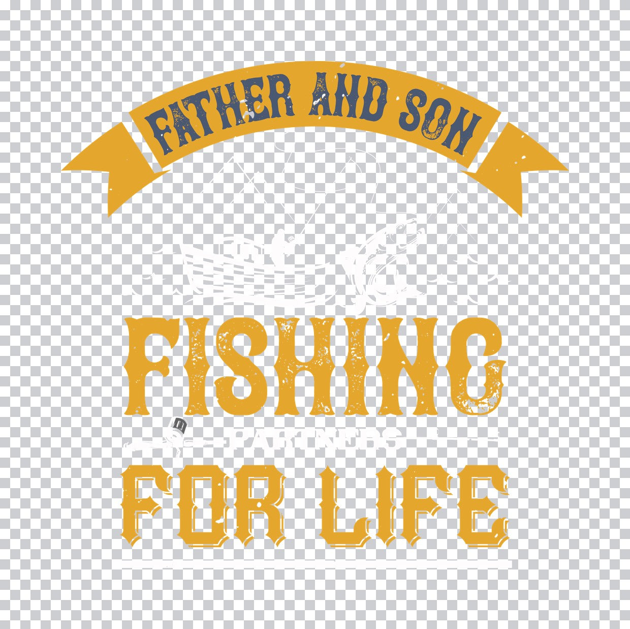 Father and Son Fishing Partners DTF Transfer
