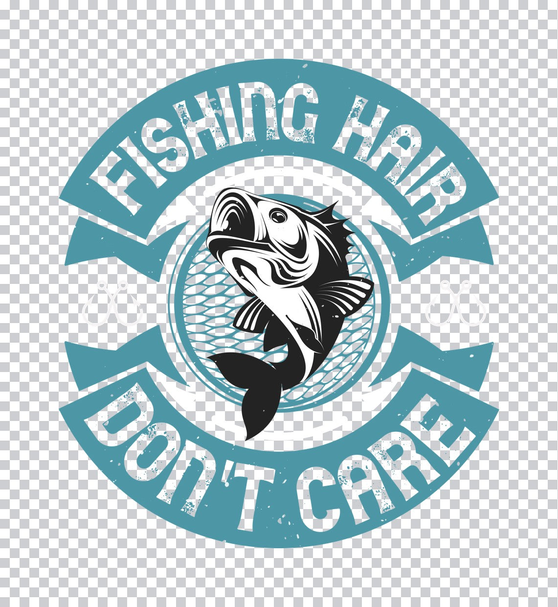 Fishing Hair Don't Care DTF Transfer