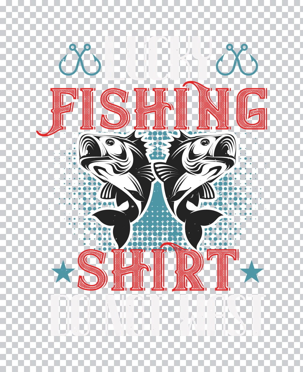 Lucky Fishing Bass Silhouette DTF Transfer