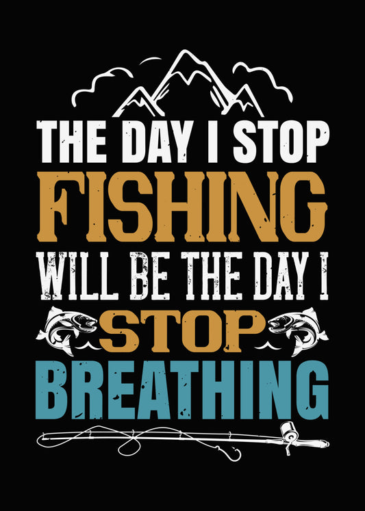 Fishing Is Life Mountain Graphic DTF Transfer