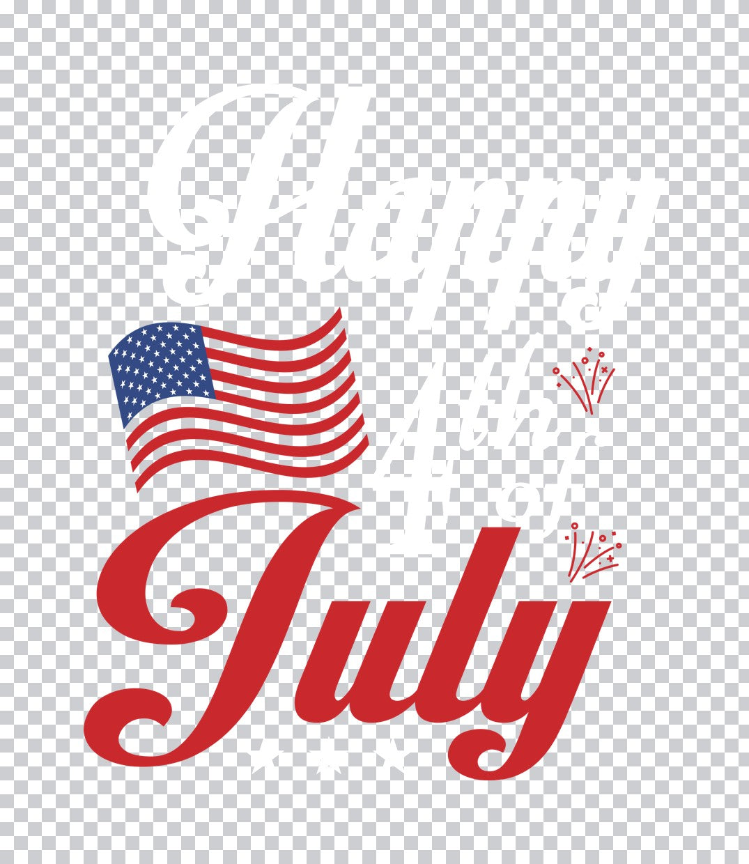 Patriotic July Fireworks DTF Transfer
