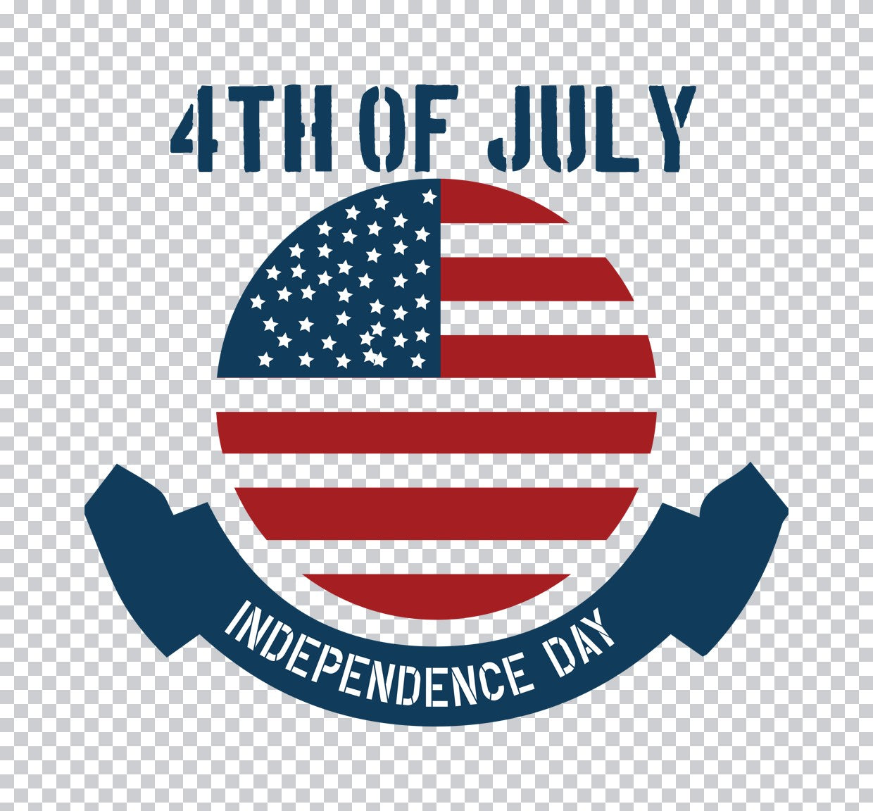 Independence Day Flag Circle DTF Transfer