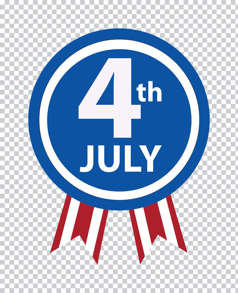 Fourth of July Blue Ribbon DTF Transfer