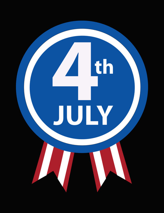 Fourth of July Blue Ribbon DTF Transfer