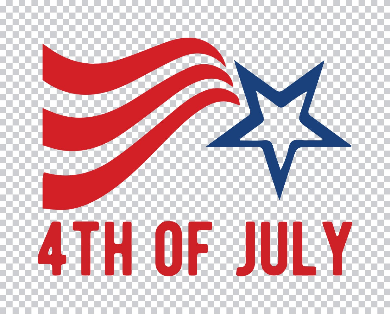 Waving Flag and Star DTF Transfer