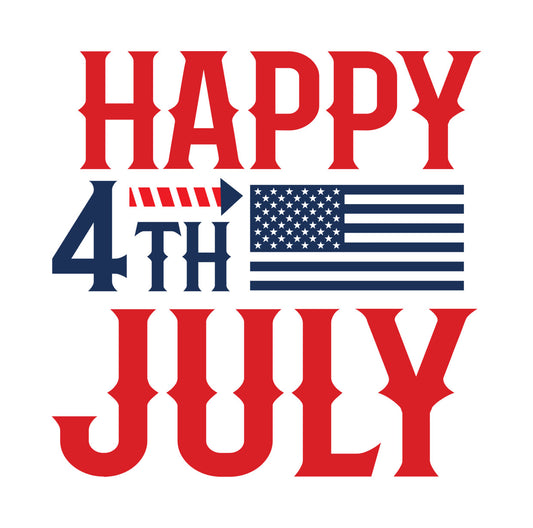 Happy 4th of July Flag DTF Transfer